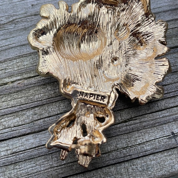 ⚜️Napier Fall Harvest Pumpkins & Floral Bouquet Crystal Pin Brooch! NWOT! - Picture 4 of 4